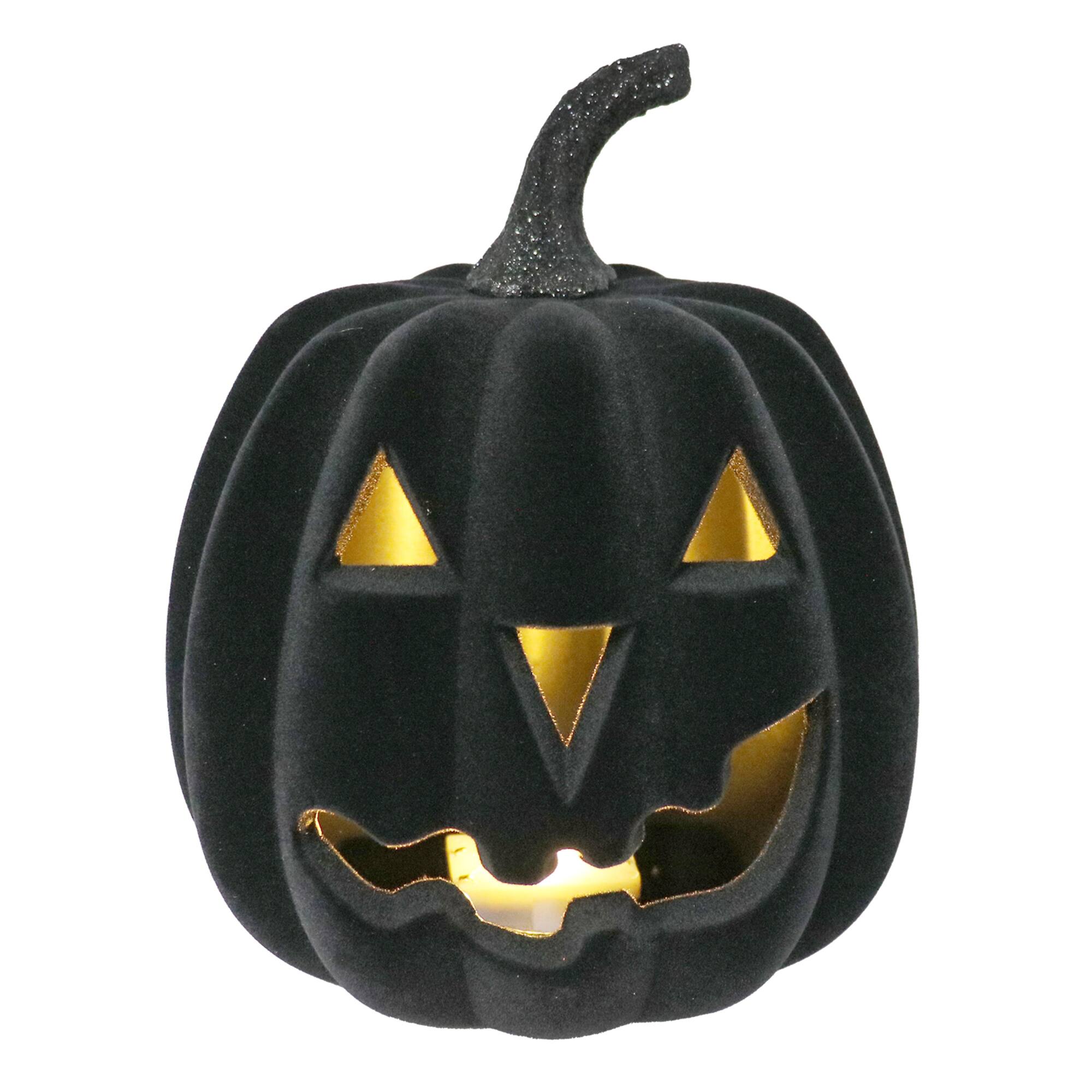 9.5" Flocked LED Jack-O'-Lantern Tabletop Décor by Ashland®